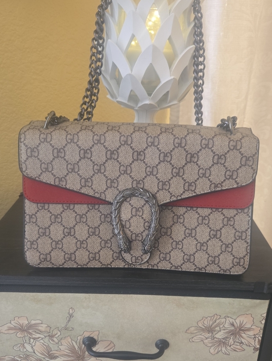 Handbags - 👜👛💎💥Designer Style Monogram Shoulder Bag in Beige and Red